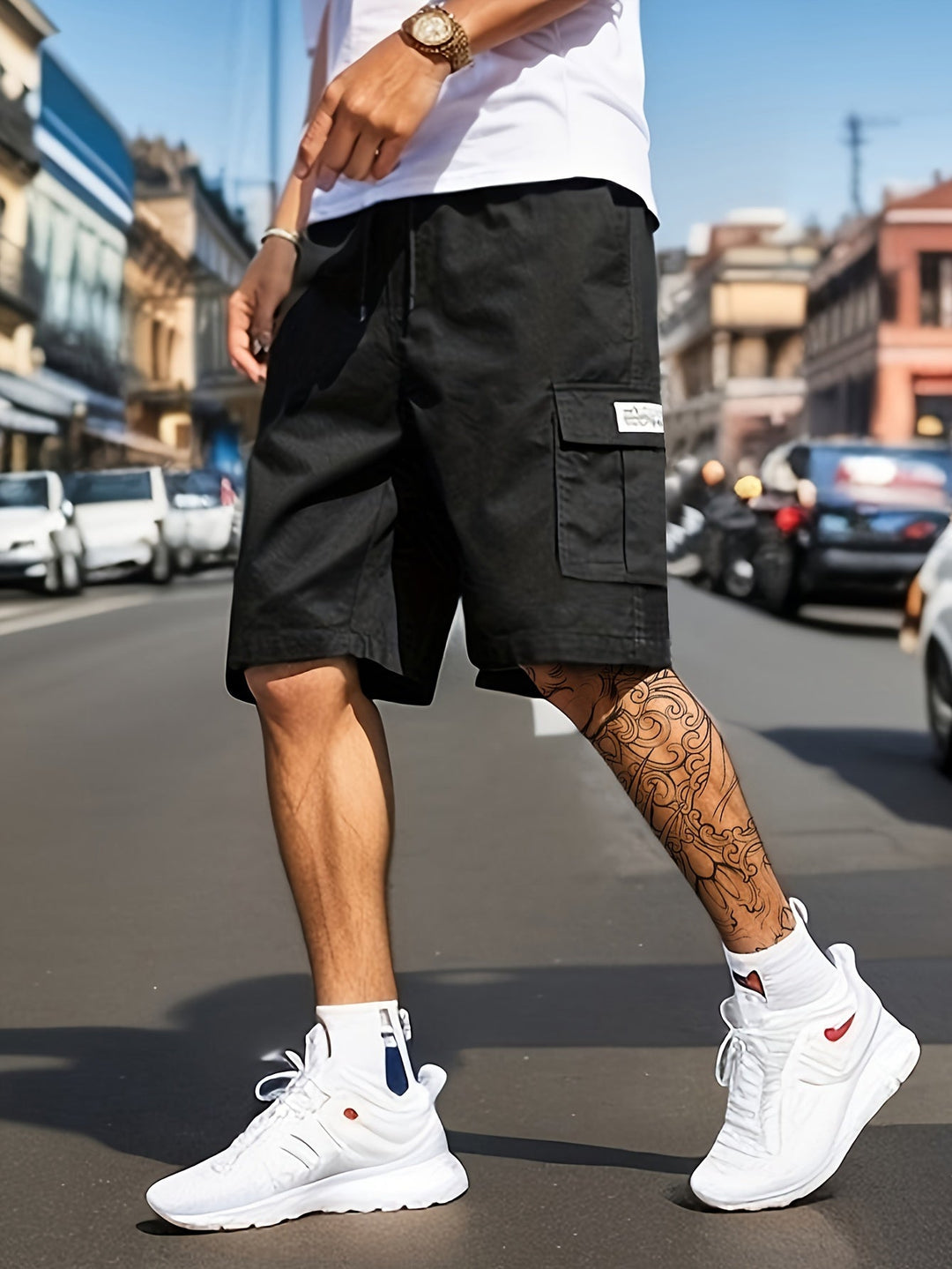 Short cargo multi-poches décontracté pour hommes