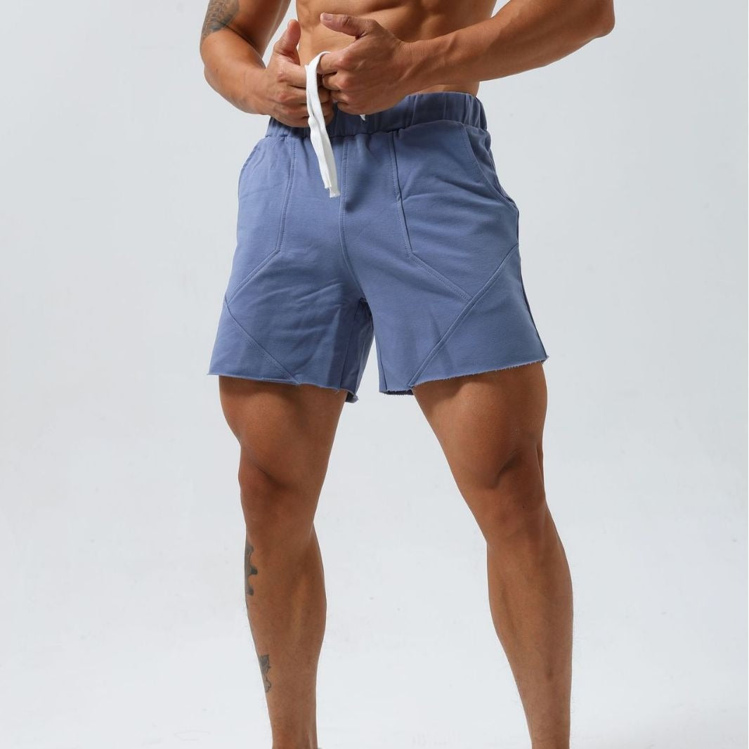 Short de sport en coton à coupe droite pour hommes - Ivan