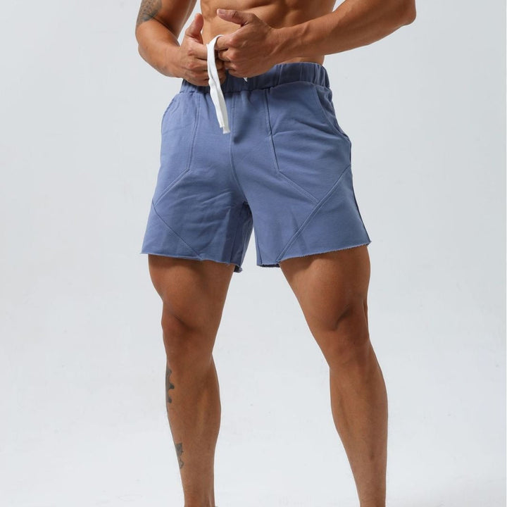 Short de sport en coton à coupe droite pour hommes - Ivan