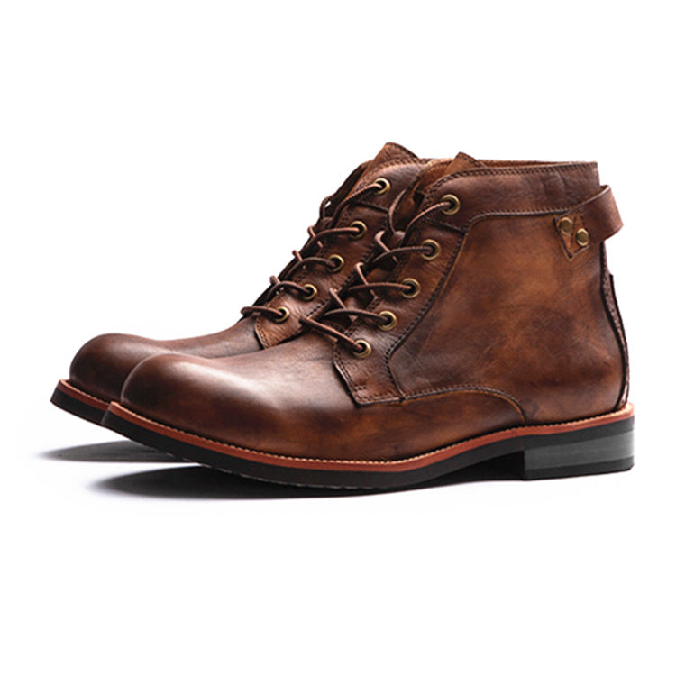 Bottes en cuir style vintage pour hommes - Xavi