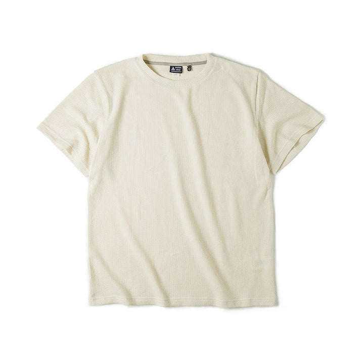T-shirt blanc gaufré à manches courtes pour hommes - Brando