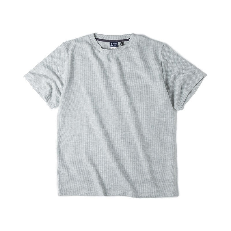 T-shirt blanc gaufré à manches courtes pour hommes - Brando