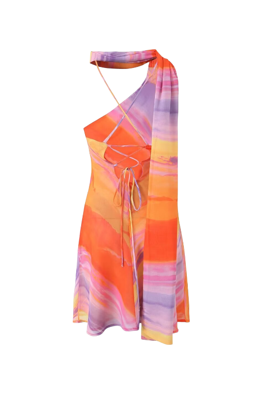 Kata - Robe Courte Dos Nu Tie-dye