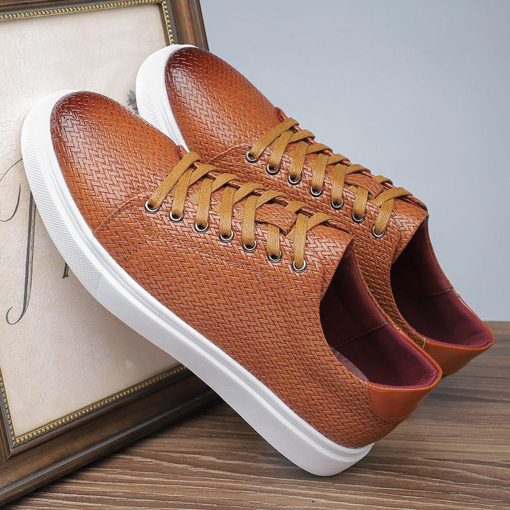 Baskets basses pour hommes en cuir synthétique gaufré style casual - Álvaro