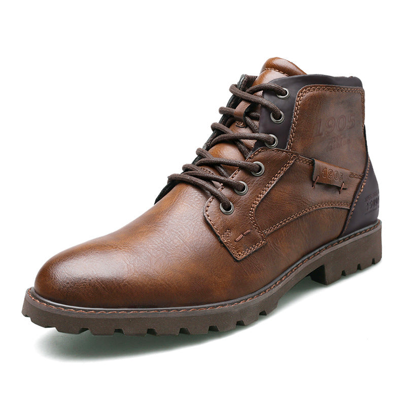Bottes en cuir pour hommes avec semelles antidérapantes - Jason