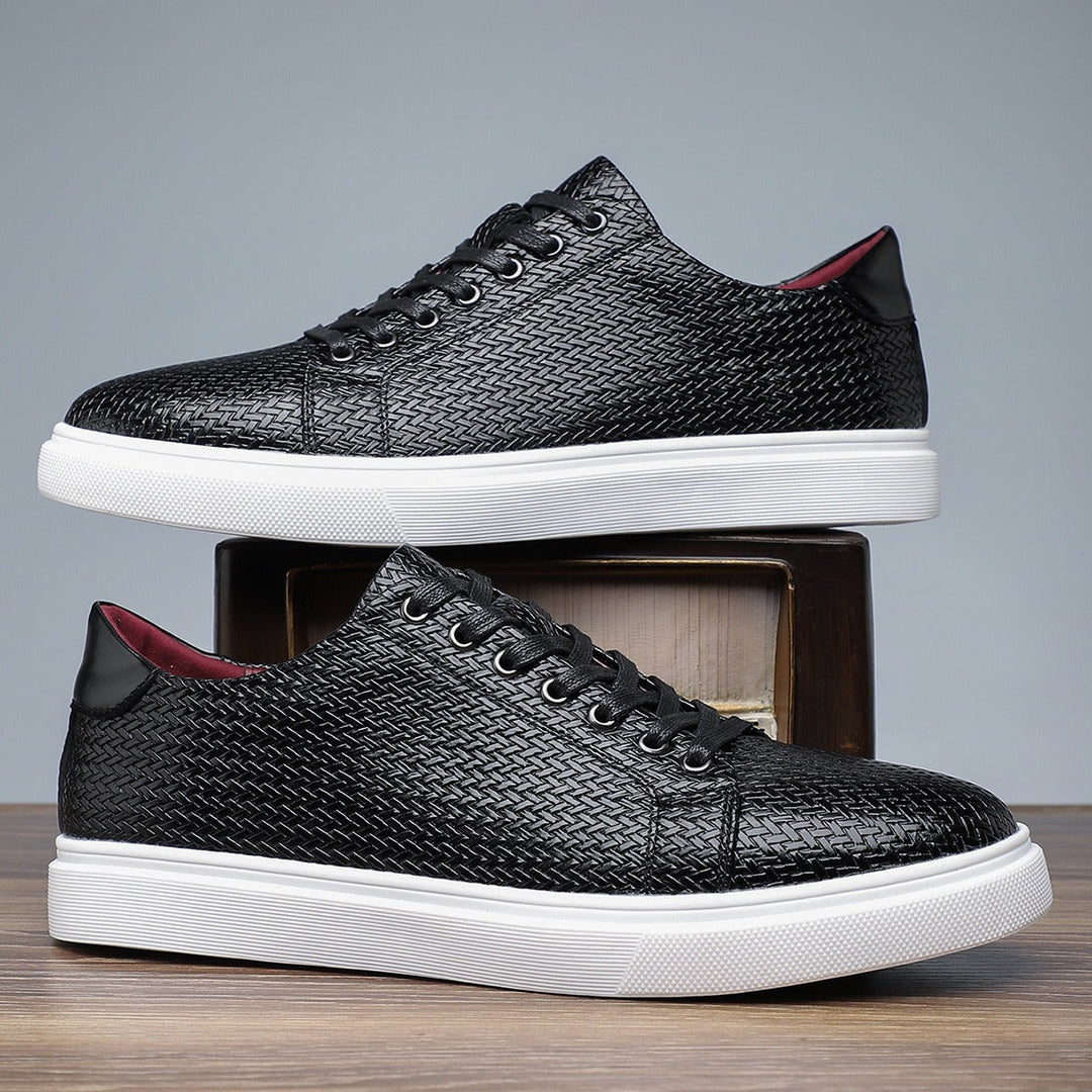 Baskets basses pour hommes en cuir synthétique gaufré style casual - Álvaro