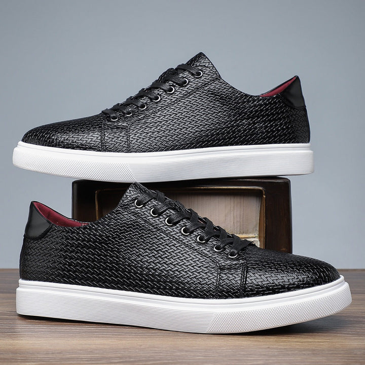 Baskets basses pour hommes en cuir synthétique gaufré style casual - Álvaro