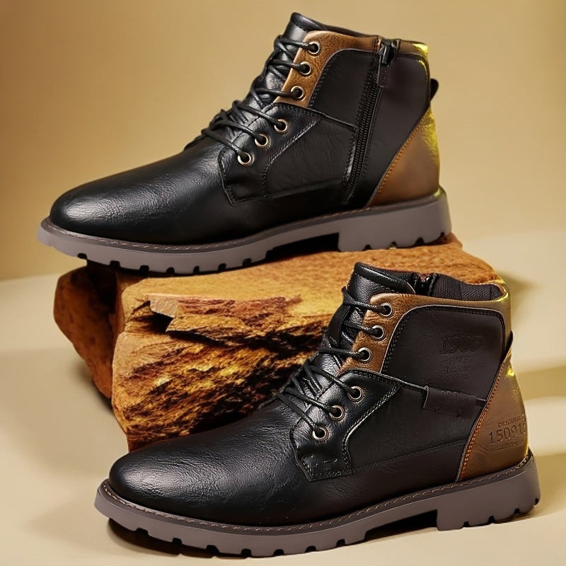 Bottes en cuir pour hommes avec semelles antidérapantes - Jason
