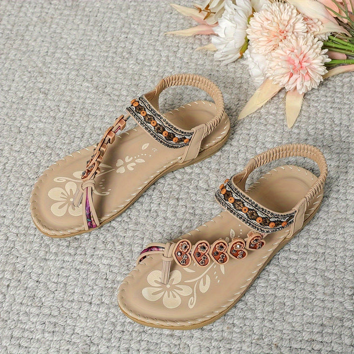 Sandales brodées à fleurs pour femmes, style bohème - Alma
