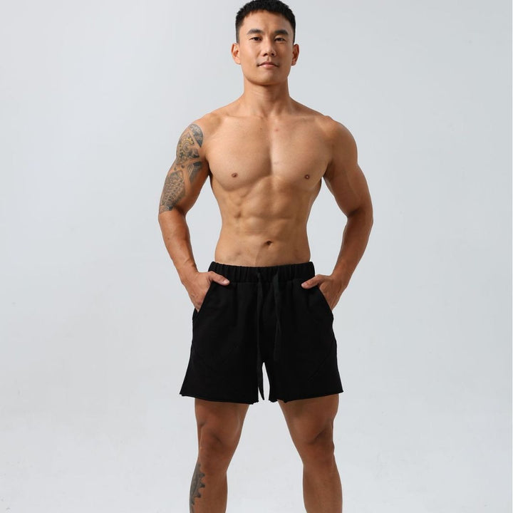 Short de sport en coton à coupe droite pour hommes - Ivan