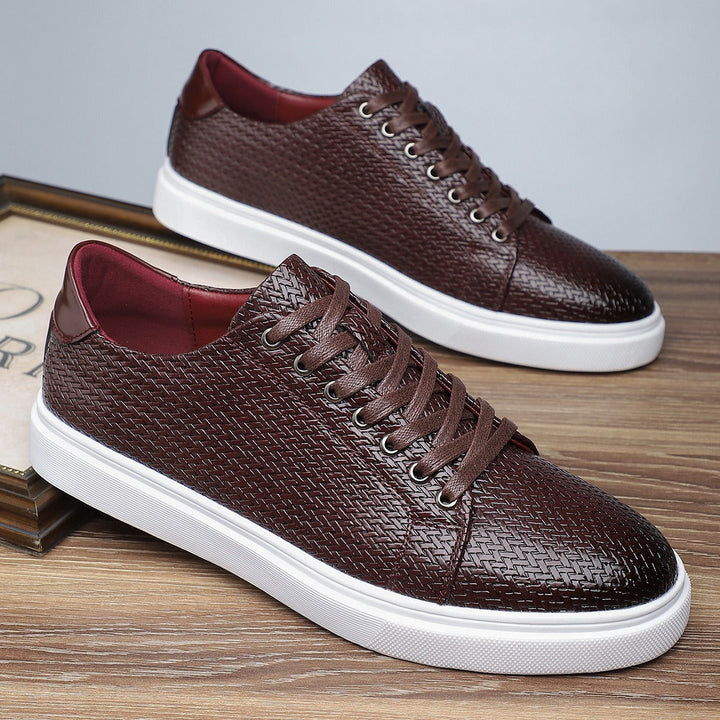 Baskets basses pour hommes en cuir synthétique gaufré style casual - Álvaro
