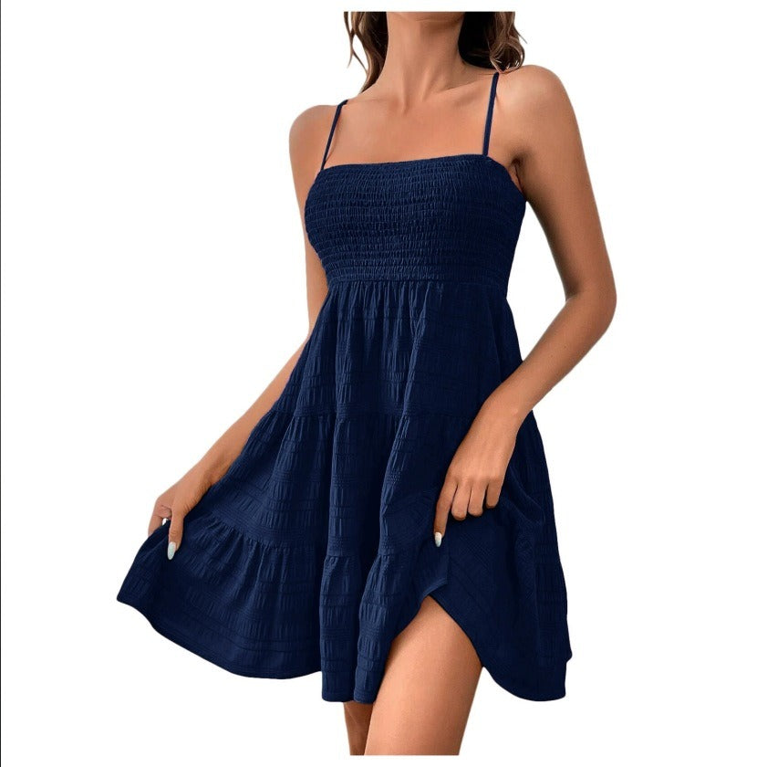 Robe courte sans manches avec volant vibrant - Melania