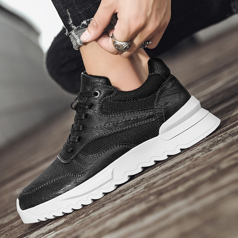 Baskets homme en cuir synthétique à semelle épaisse - Mateo
