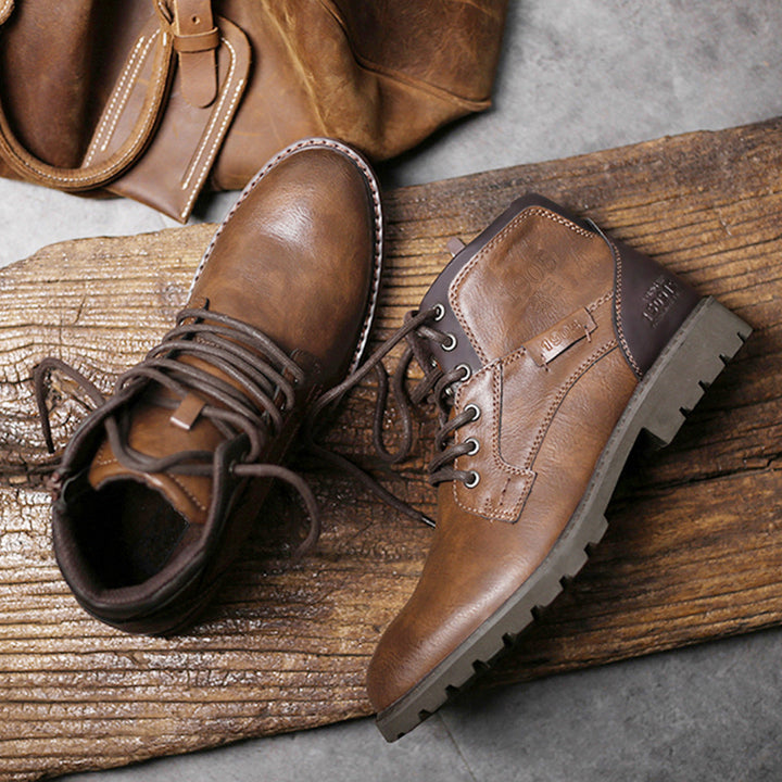 Bottes en cuir pour hommes avec semelles antidérapantes - Jason