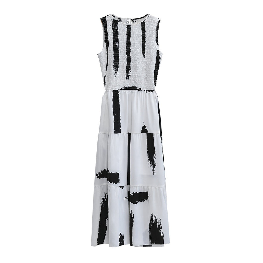 Robe midi à imprimé artistique et style évasé - Helena