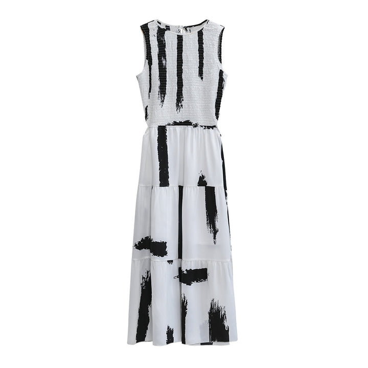 Robe midi à imprimé artistique et style évasé - Helena