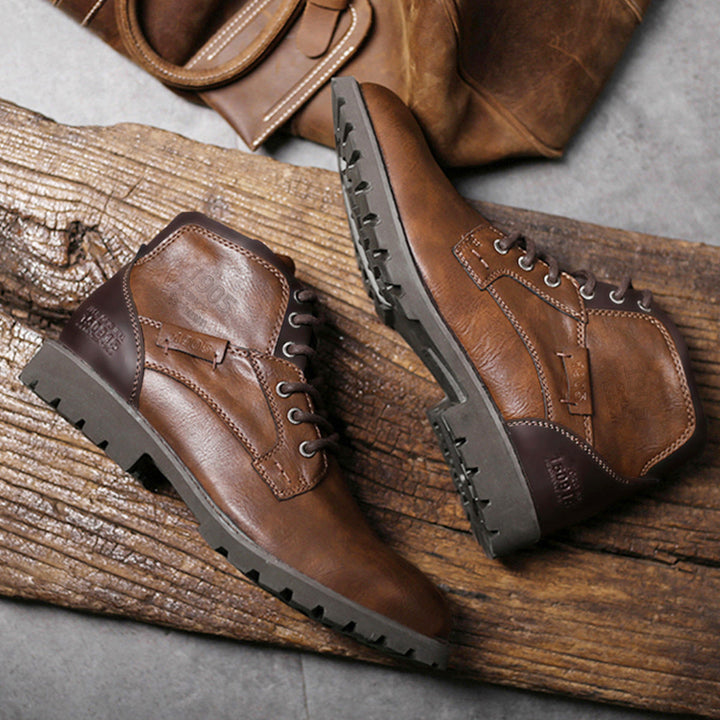 Bottes en cuir pour hommes avec semelles antidérapantes - Jason