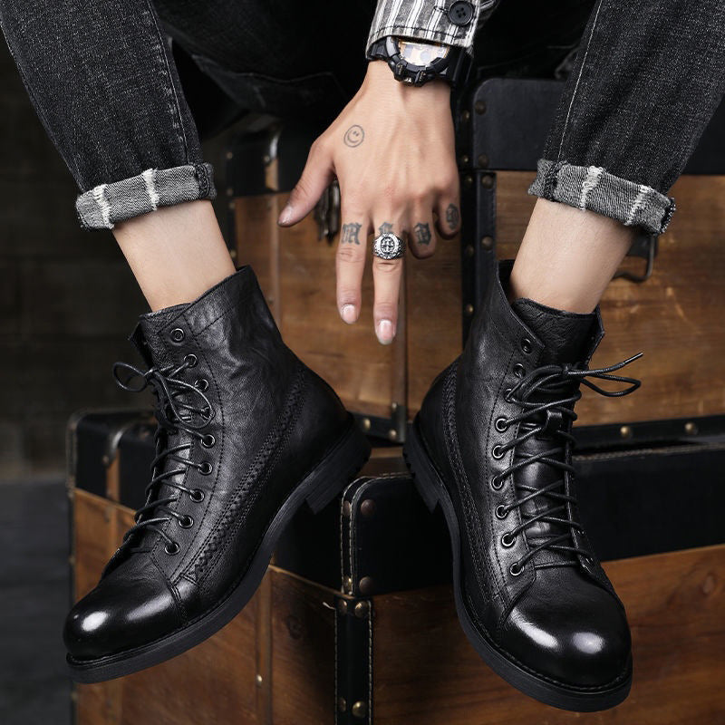 Bottes en cuir vintage pour homme - Pierre