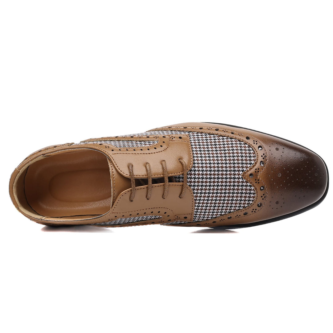 Chaussures oxford en cuir à carreaux pour hommes - Henrik