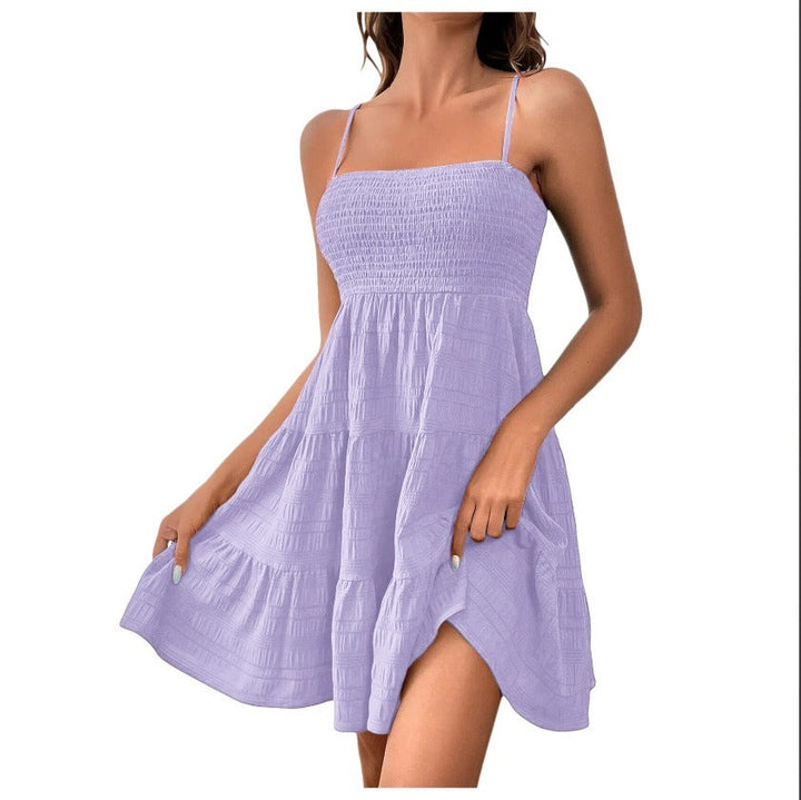 Robe courte sans manches avec volant vibrant - Melania