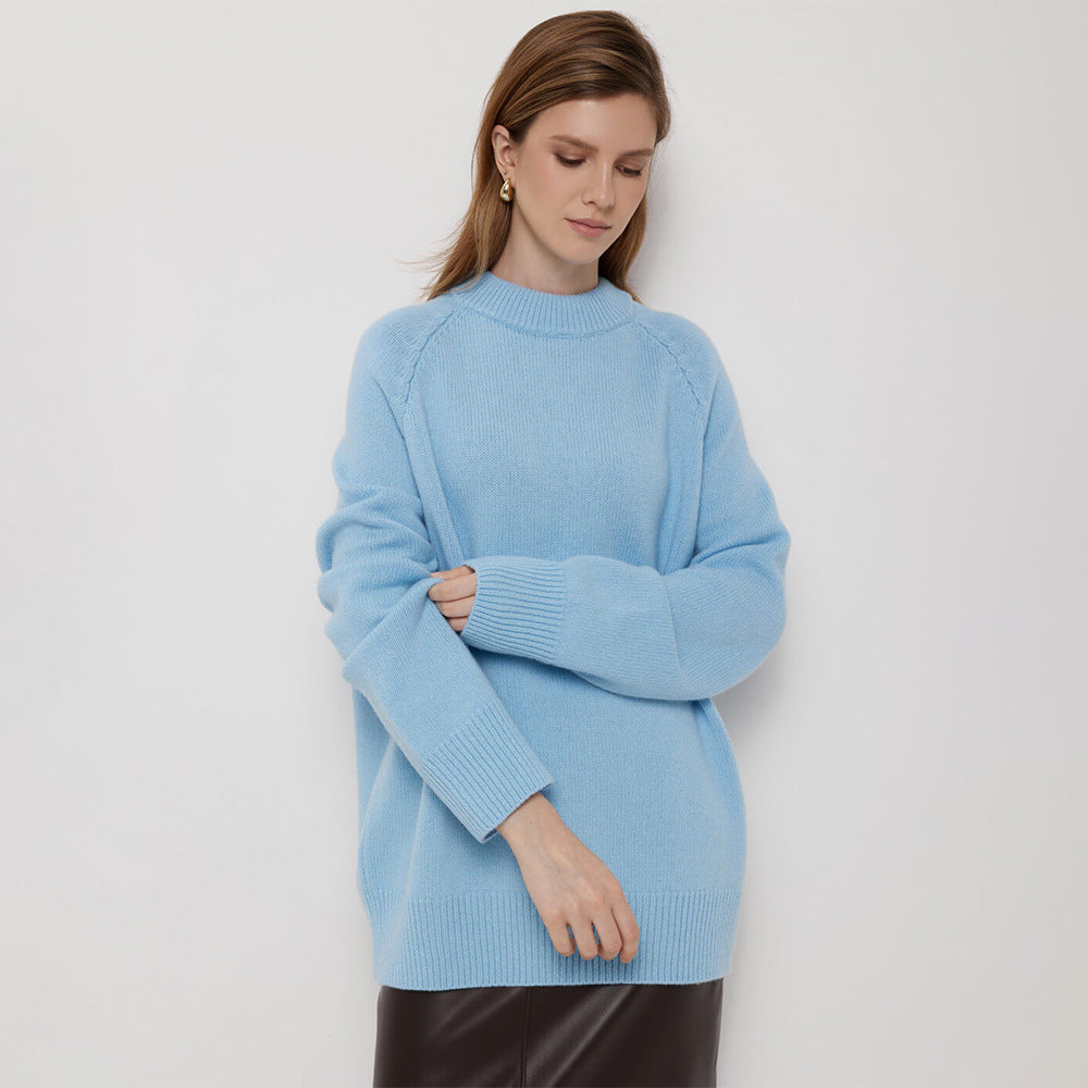 Pull en maille à col ras du cou pour femmes - Eveline