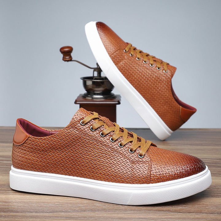 Baskets basses pour hommes en cuir synthétique gaufré style casual - Álvaro