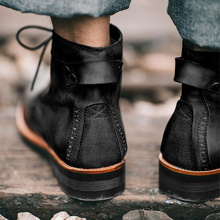 Bottes en cuir style vintage pour hommes - Xavi