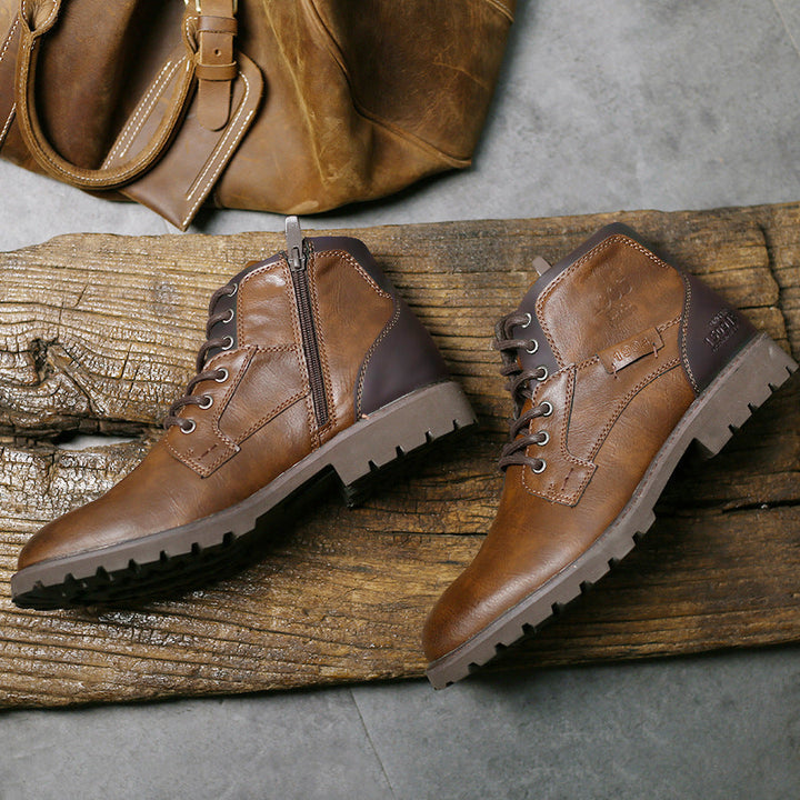 Bottes en cuir pour hommes avec semelles antidérapantes - Jason