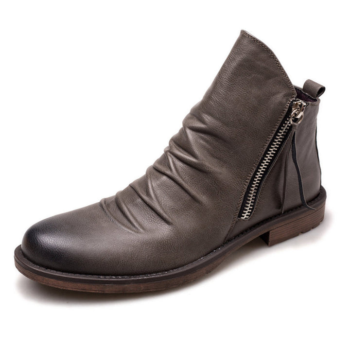 Bottines en cuir pour hommes avec fermeture éclair sur le côté - Alex