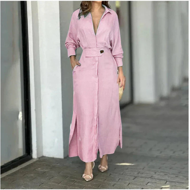Rebecca - Robe à manches longues avec ceinture réglable