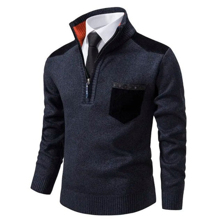 Pull tricoté à demi-fermeture éclair pour hommes - Lennart