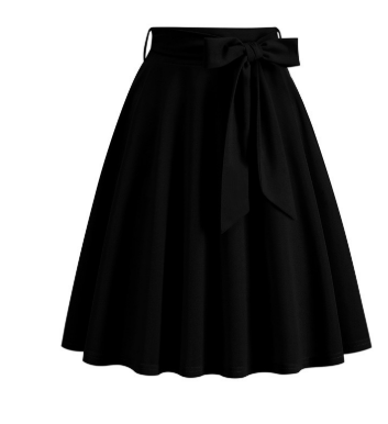 Jupe midi A-Line pour femme avec nœud sur le côté - taille haute & stylée