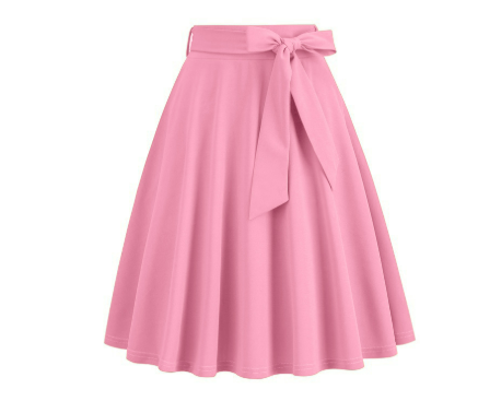 Jupe midi A-Line pour femme avec nœud sur le côté - taille haute & stylée