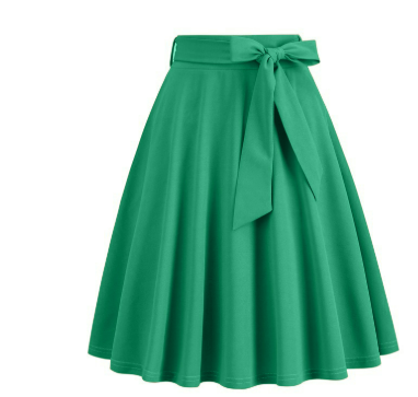 Jupe midi A-Line pour femme avec nœud sur le côté - taille haute & stylée