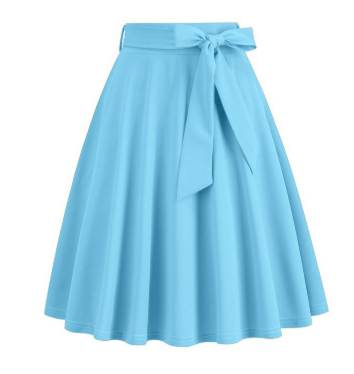 Jupe midi A-Line pour femme avec nœud sur le côté - taille haute & stylée