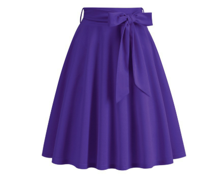 Jupe midi A-Line pour femme avec nœud sur le côté - taille haute & stylée