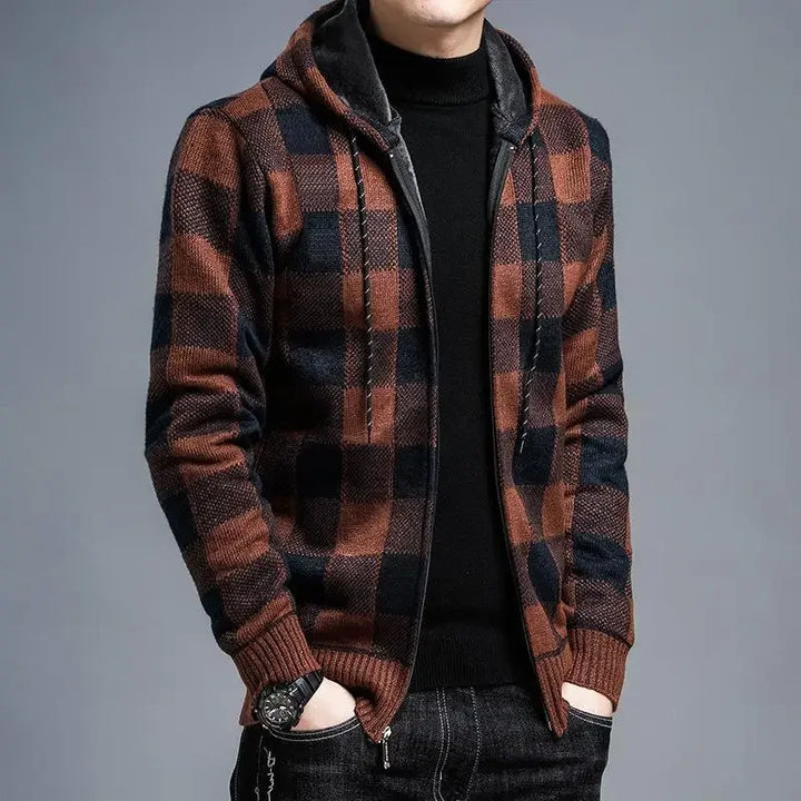 Veste à capuche à carreaux pour hommes - Sam