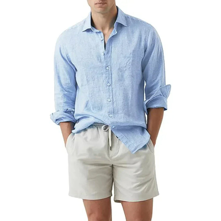 Chemise d'été pour hommes en lin et coton