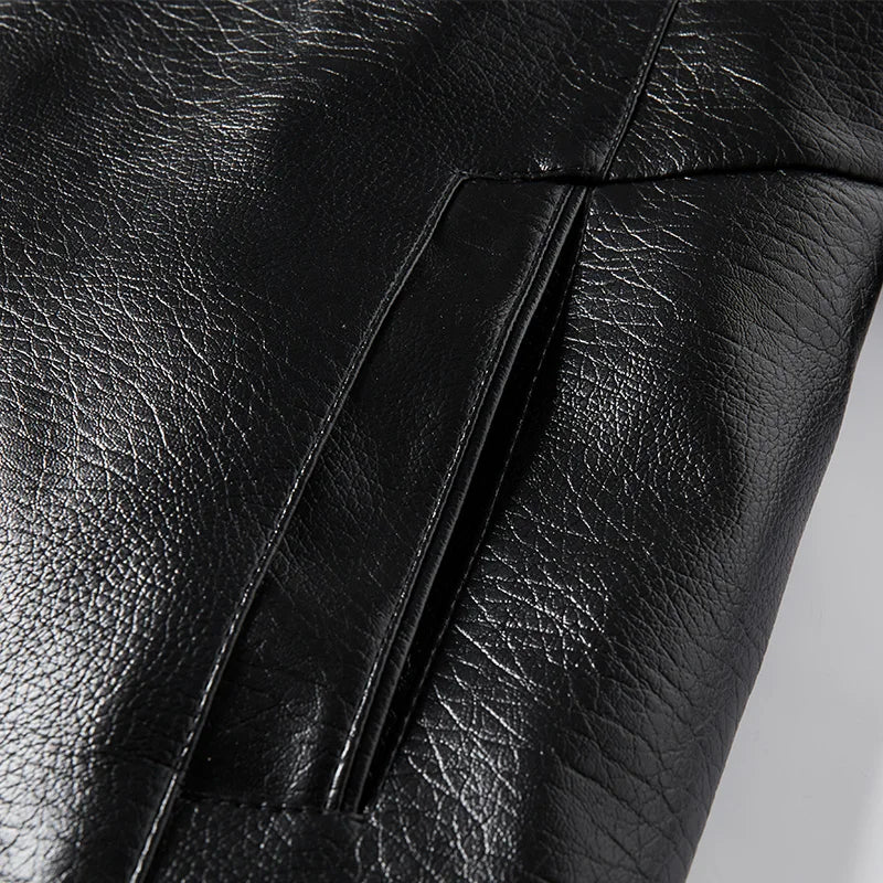 Veste en cuir végétalien avec col - Liam