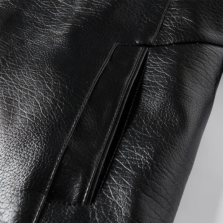 Veste en cuir végétalien avec col - Liam