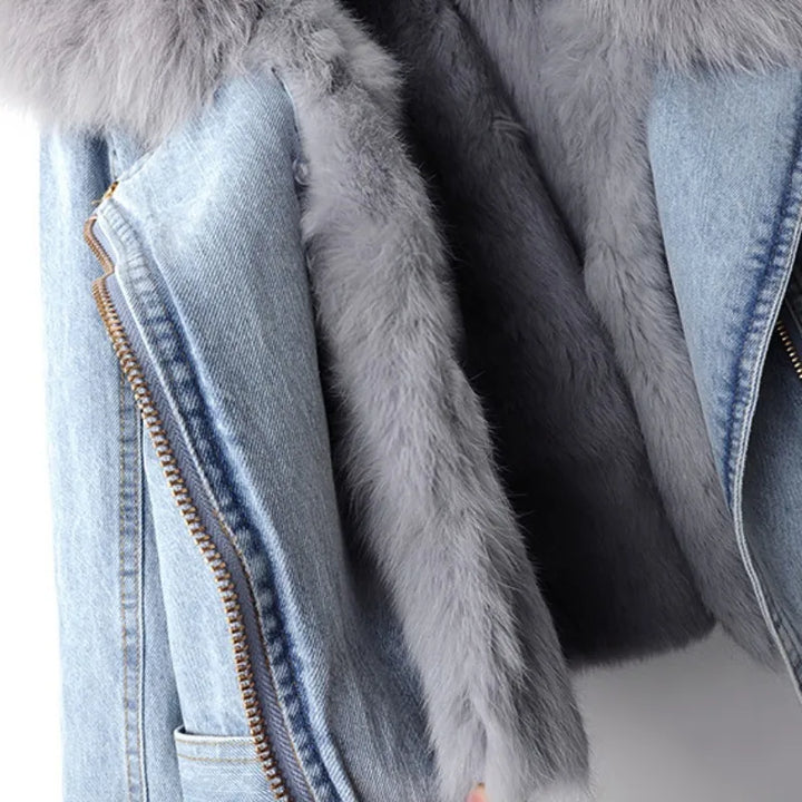 Veste en jean avec passepoils pour femme - Serene