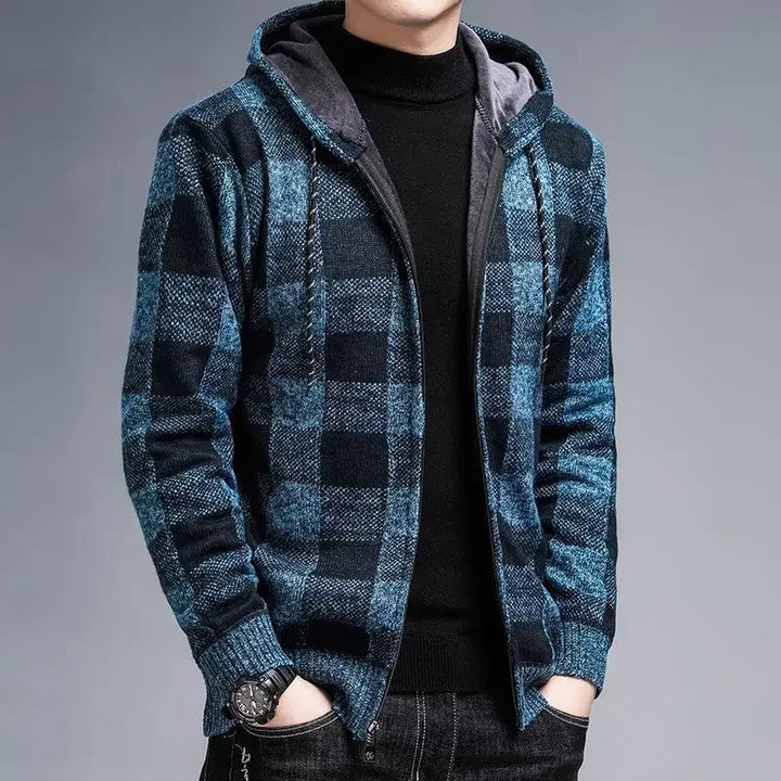 Veste à capuche à carreaux pour hommes - Sam