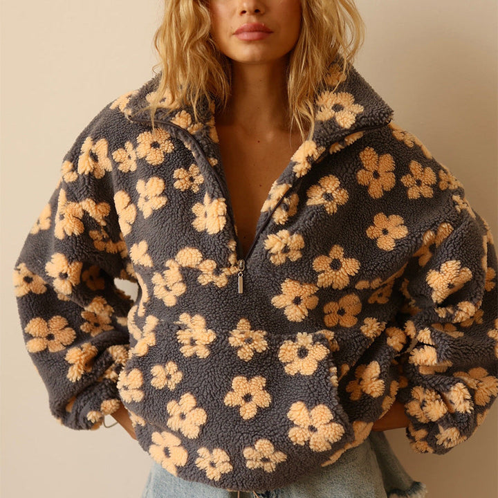 Sweat-shirt polaire pour femmes avec grande poche - Liora