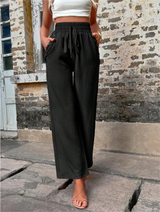 Karely - Pantalon ample taille haute