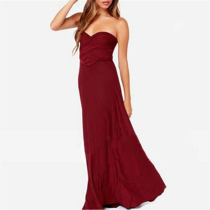 Laura - Robe longue style rouge Boho pour Femmes