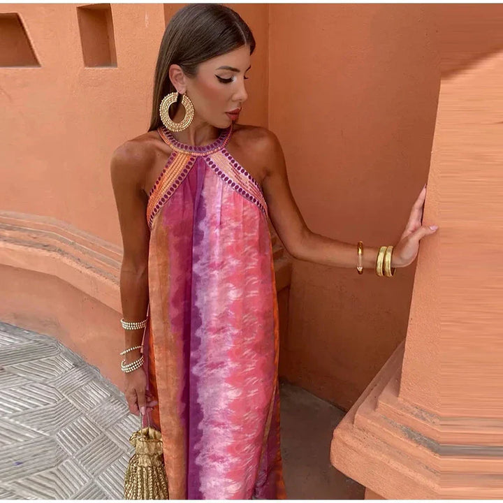 Marbella - Robe fluide à col licou