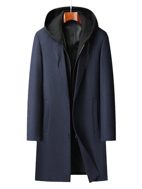 Manteau long avec capuchon détachable pour hommes - Alfred