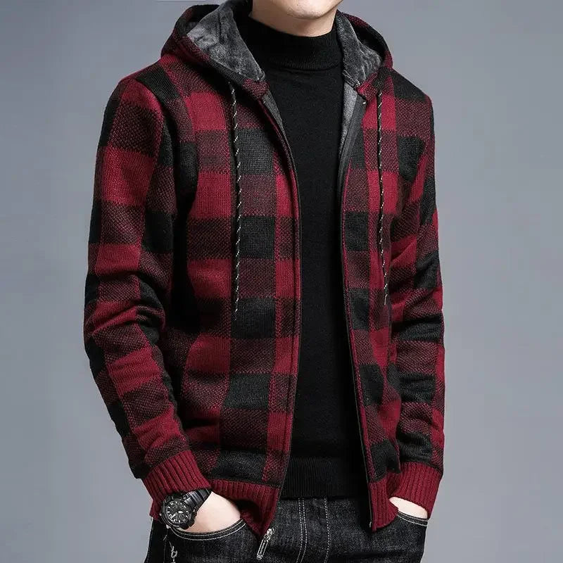 Veste à capuche à carreaux pour hommes - Sam