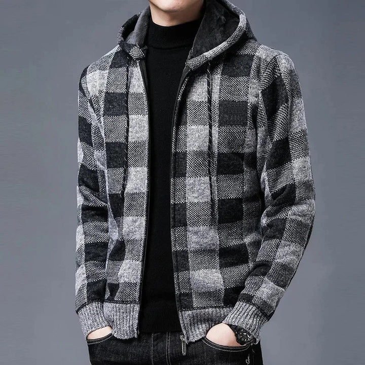 Veste à capuche à carreaux pour hommes - Sam