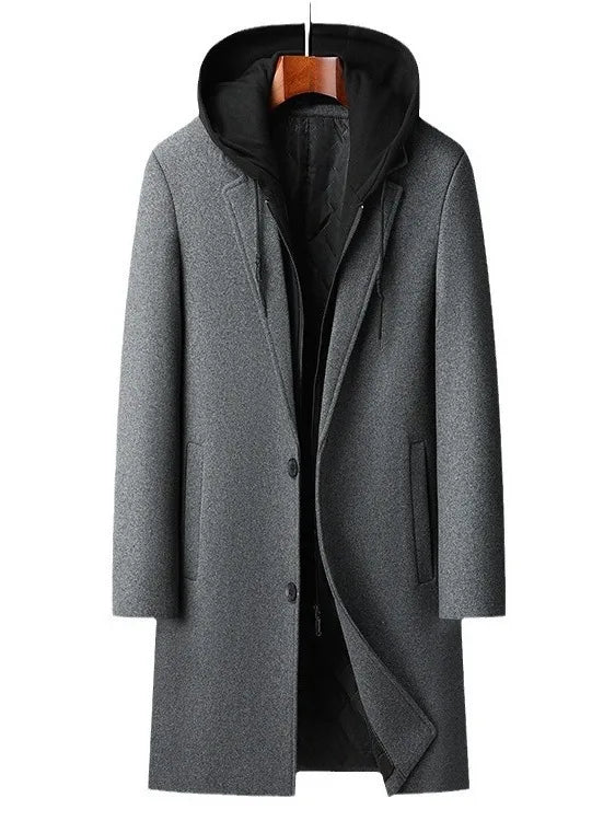 Manteau long avec capuchon détachable pour hommes - Alfred